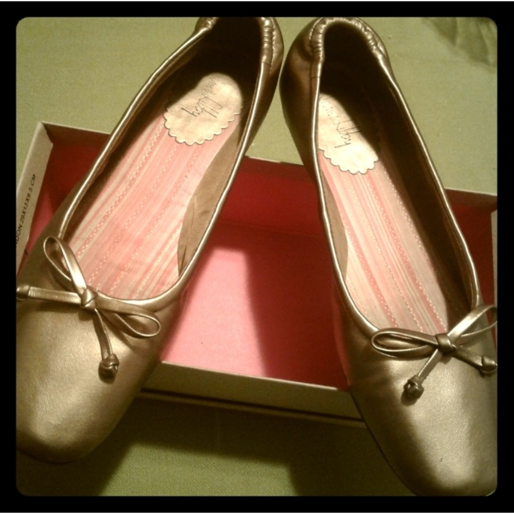 Sam & Libby Zalis Gold Ballet Flats